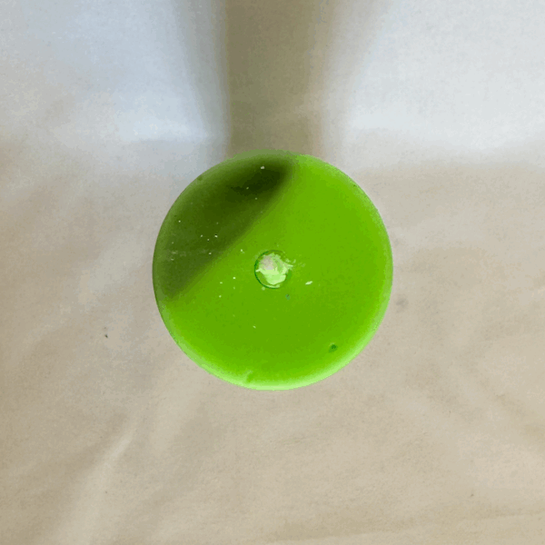 Bougie cylindrique verte fine et haute, 4.7×22 cm, collection Chlorophylle