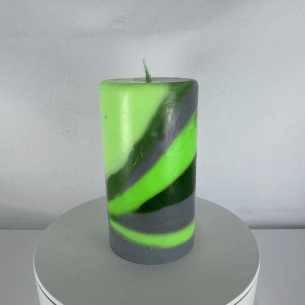 Bougie verte cylindrique compacte, 6.5×9.5 cm, collection Chlorophylle