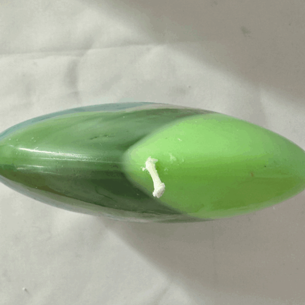 Bougie plate ronde verte à étages, grand format, collection Chlorophylle