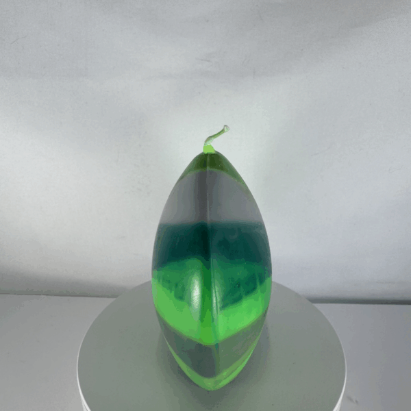 Bougie Disque Petit – Collection Chlorophylle Petite bougie verte en forme de disque, moulée, collection Chlorophylle