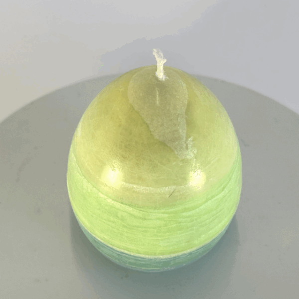Bougie œuf jaune, verte et bleue – collection Bleu citron