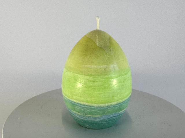 Bougie œuf jaune, verte et bleue – collection Bleu citron