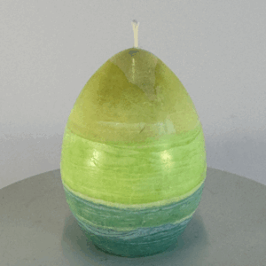 Bougie œuf Bleu citron – taille S – 6,5 cm Bougie œuf jaune, verte et bleue – collection Bleu citron