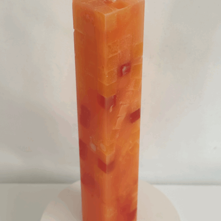 IceCubes | Pilier carré 3,8x22 cm Bougie pilier carré IceCubes 3,8x22 cm | cire marbrée lilas et pêche