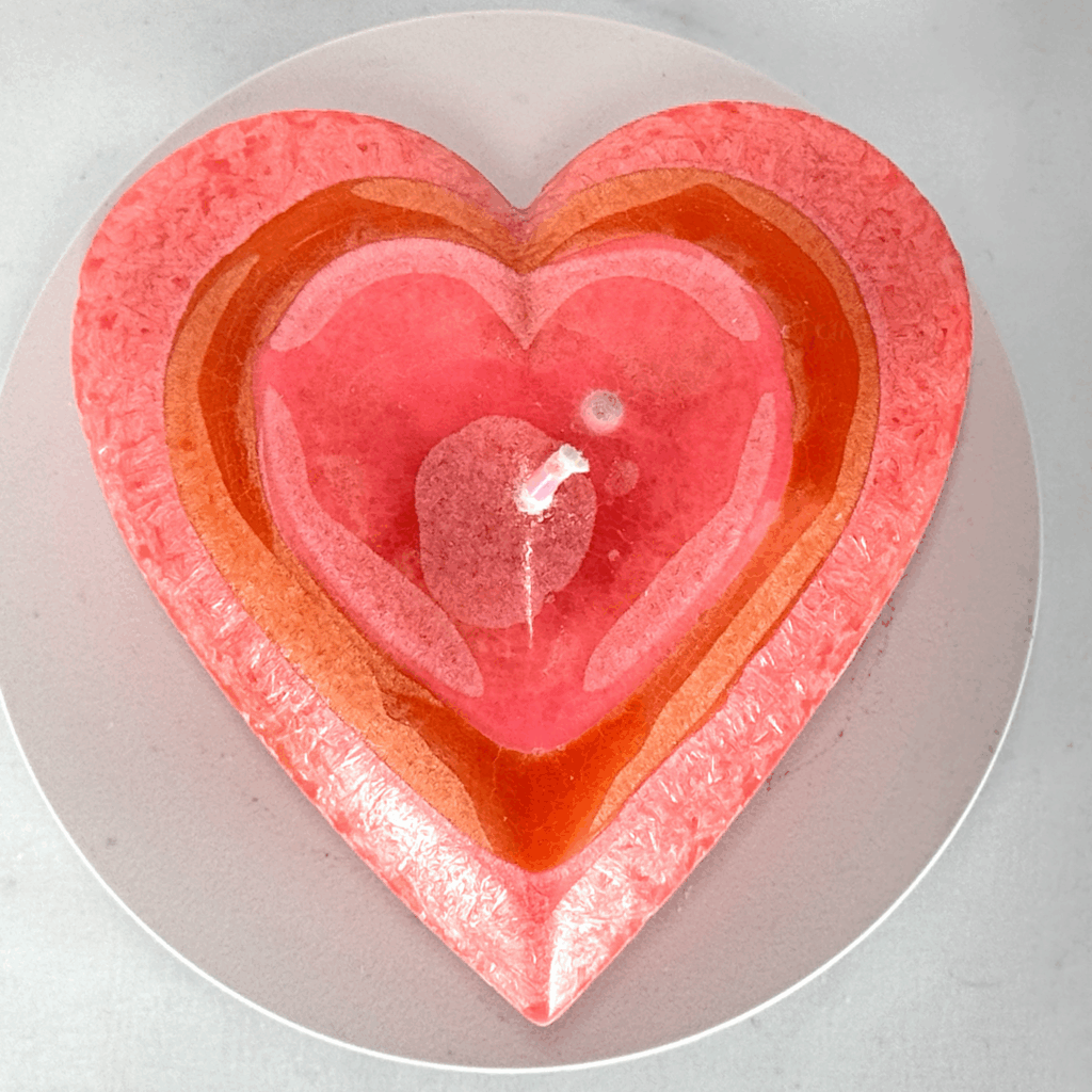 Coeur - Bougie colorée orange rose jaune – collection JOY boo-j