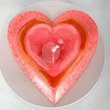 Coeur - Bougie colorée orange rose jaune – collection JOY boo-j