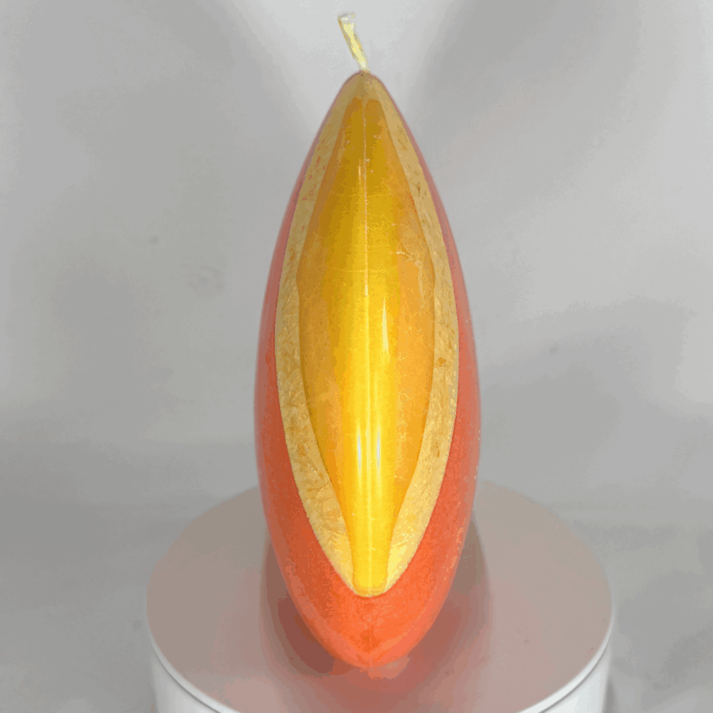 Bougie Grand Disque 14 cm – Collection JOY – formes bombées et couleurs vives en cire végétale