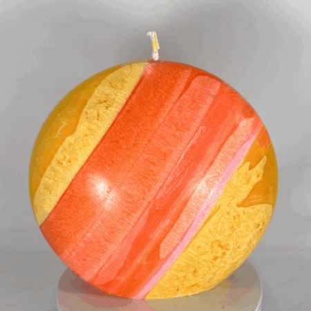 Bougie Grand Disque 14 cm – Collection JOY – formes bombées et couleurs vives en cire végétale