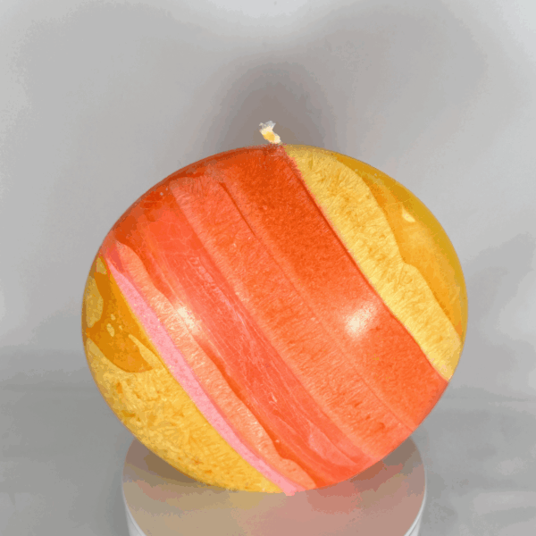 Bougie Grand Disque 14 cm – Collection JOY – formes bombées et couleurs vives en cire végétale