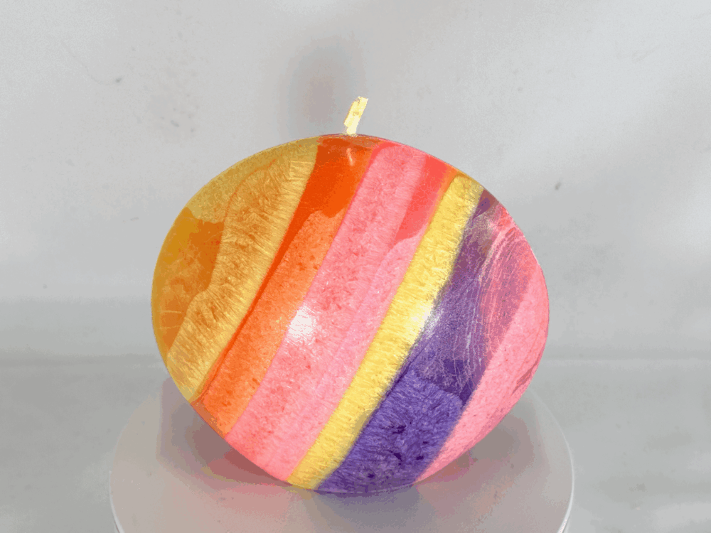 Petit Disque 10 cm – Collection JOY – couleurs vives en cire végétale cristallisée