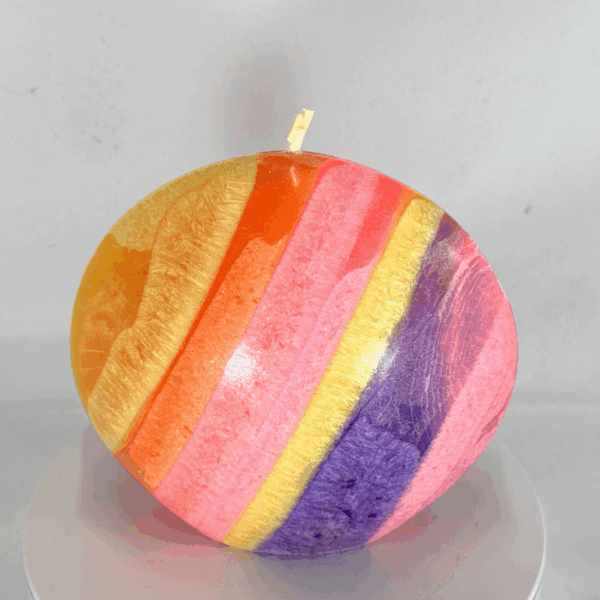 Petit Disque 10 cm – Collection JOY – couleurs vives en cire végétale cristallisée