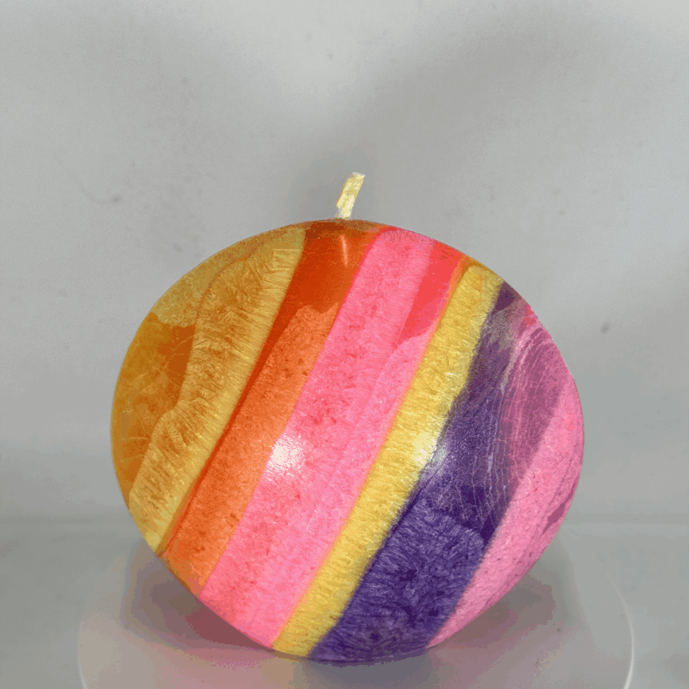 Petit Disque 10 cm – Collection JOY – couleurs vives en cire végétale cristallisée