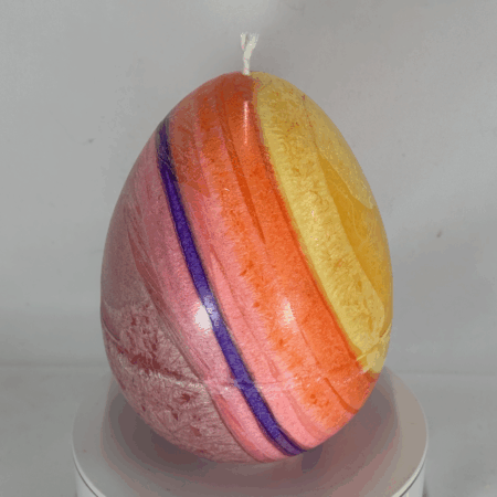 Oeuf 13.5cm | Collection JOY – Bougie artisanale colorée Bougie 13,5 cm colorée orange rose jaune – collection JOY boo-j