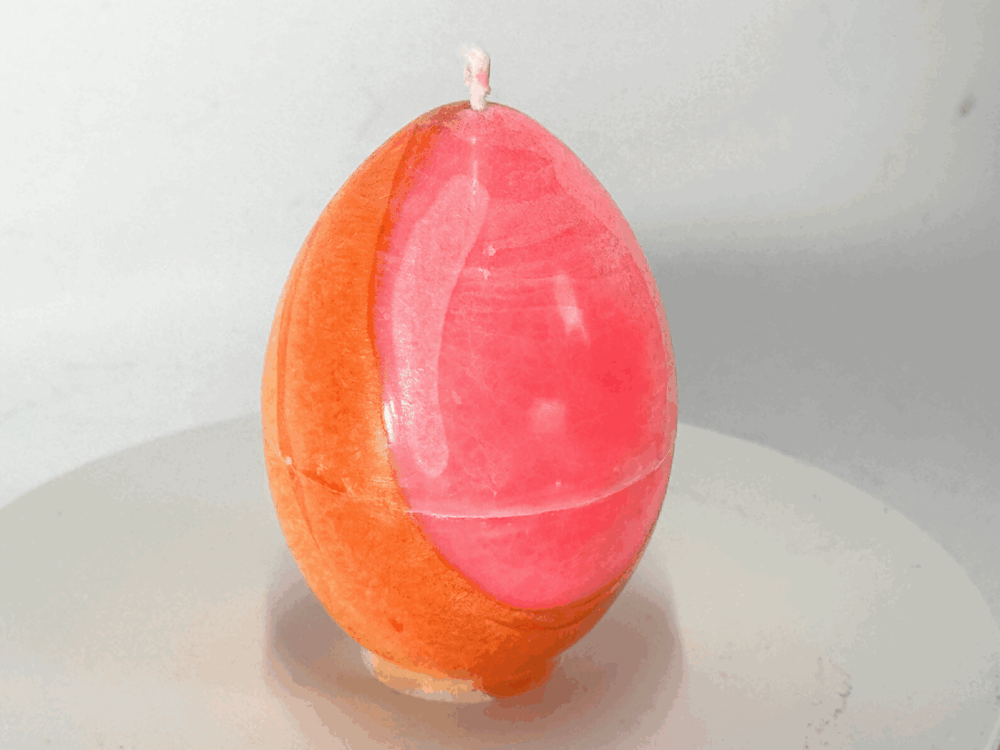 Oeuf 6.5cm | Collection JOY – Bougie artisanale colorée Oeuf 6,5 cm coloré orange rose jaune – collection JOY - boo-j