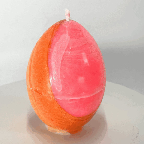 Oeuf 6.5cm | Collection JOY – Bougie artisanale colorée Oeuf 6,5 cm coloré orange rose jaune – collection JOY - boo-j