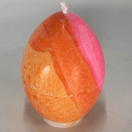 Oeuf 6.5cm | Collection JOY – Bougie artisanale colorée Oeuf 6,5 cm coloré orange rose jaune – collection JOY - boo-j