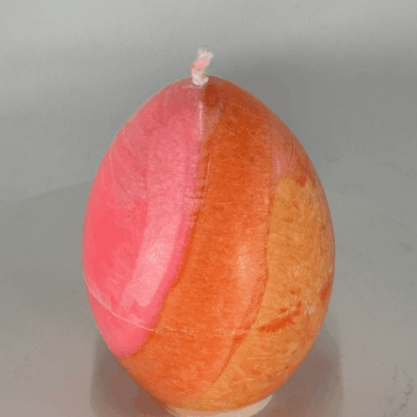 Oeuf 6.5cm | Collection JOY – Bougie artisanale colorée Oeuf 6,5 cm coloré orange rose jaune – collection JOY - boo-j