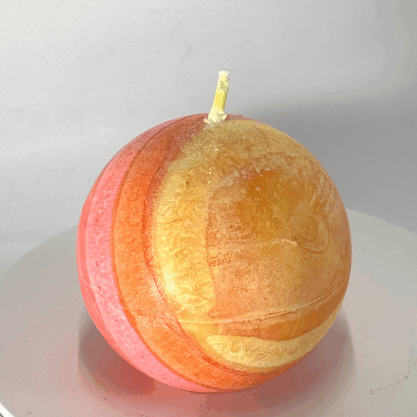 Bougie sphérique colorée de 6.5 cm – Collection JOY – cire végétale, effet cristallisé