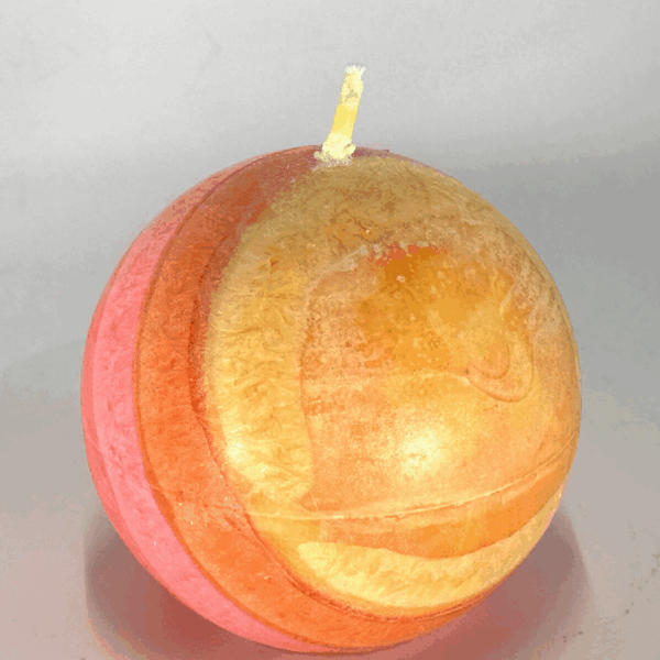 Bougie sphérique colorée de 6.5 cm – Collection JOY – cire végétale, effet cristallisé