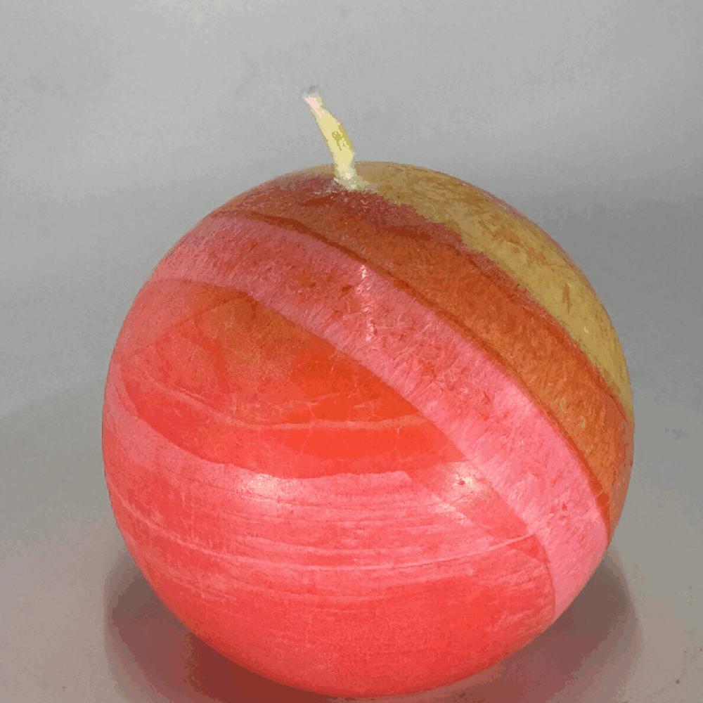 Bougie sphérique colorée de 6.5 cm – Collection JOY – cire végétale, effet cristallisé