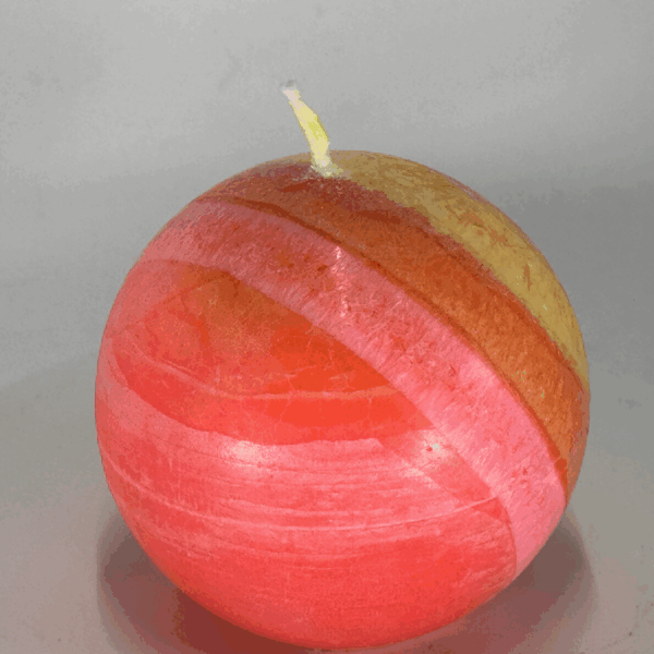 Bougie sphérique colorée de 6.5 cm – Collection JOY – cire végétale, effet cristallisé