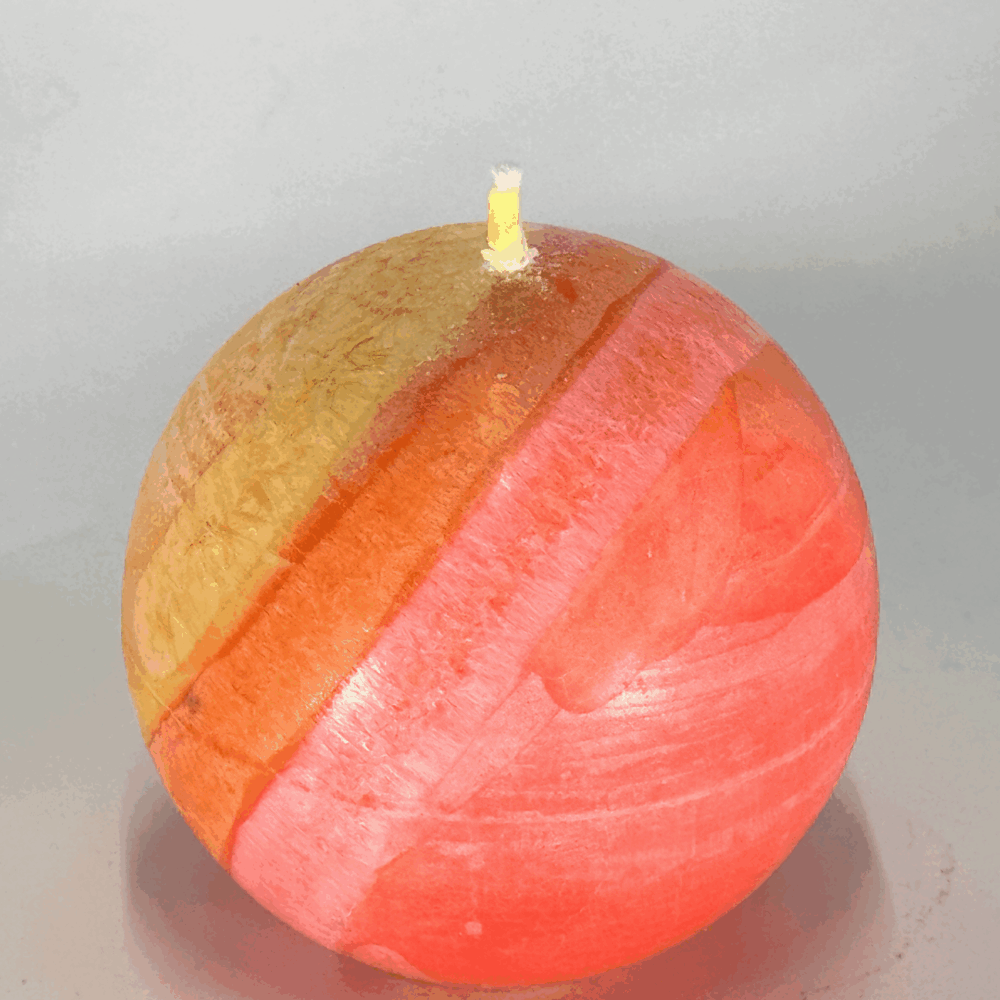 Bougie sphérique colorée de 6.5 cm – Collection JOY – cire végétale, effet cristallisé