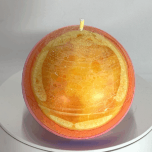 Bougie sphérique colorée de 8 cm – Collection JOY – cire végétale, effet cristallisé