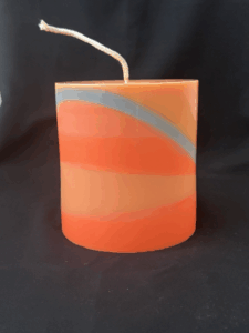 Bougie cylindrique orange | Collection Été | cire paraffine-stéarine