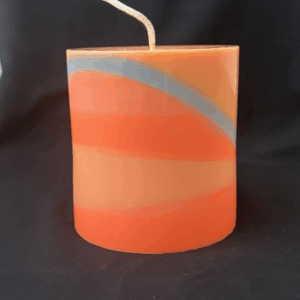 Bougie cylindrique orange | Collection Été | cire paraffine-stéarine