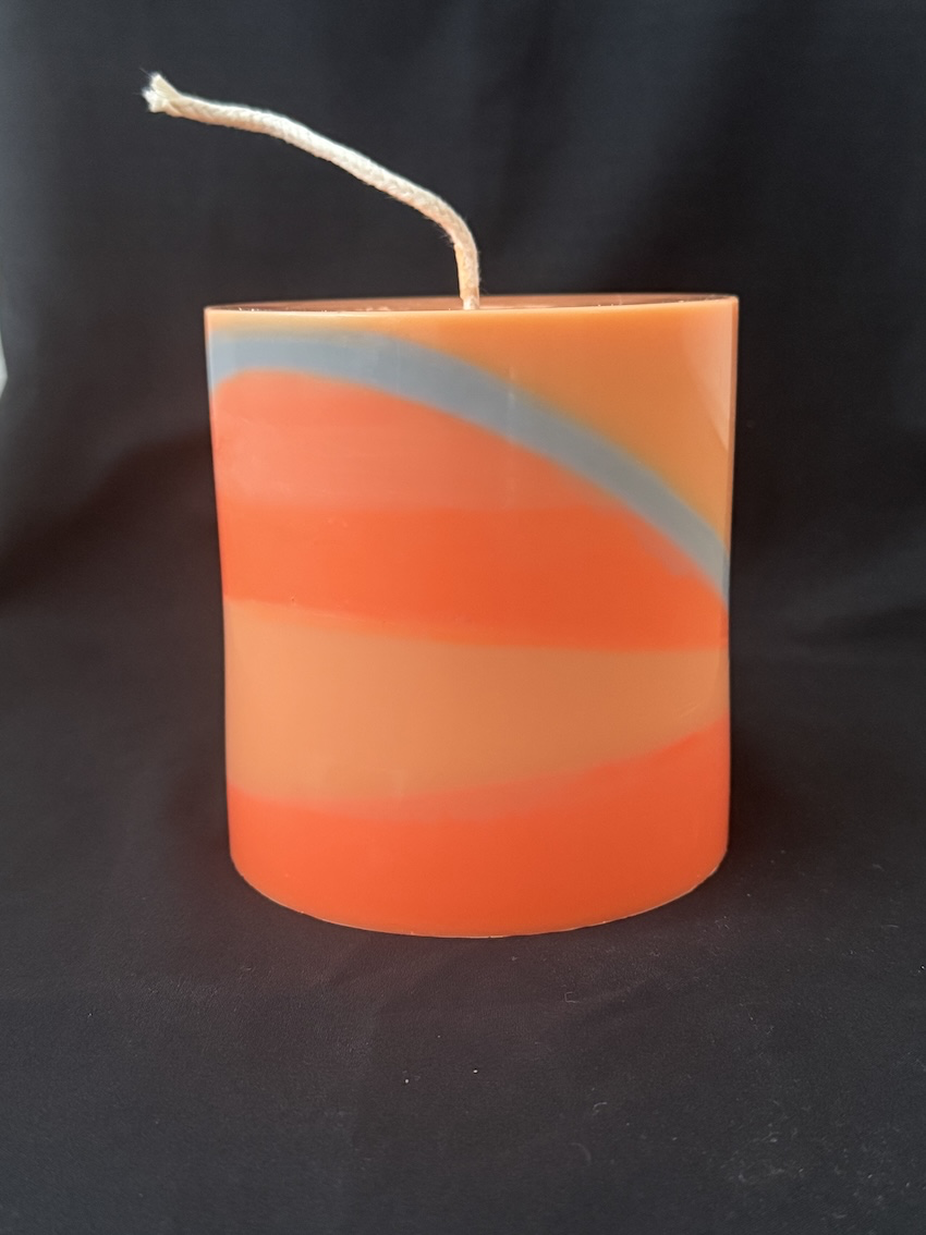 Bougie cylindrique orange | Collection Été | cire paraffine-stéarine