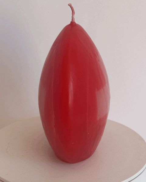 Bougie disque rouge avec croix blanche – format 10 cm