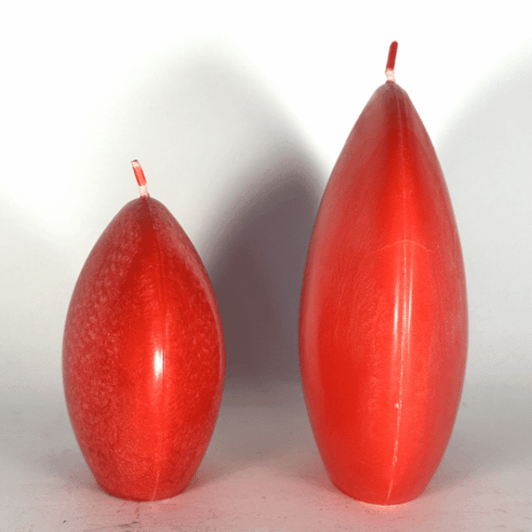 DUO bougies disques 10 et 14cm en cire d'olive rouge