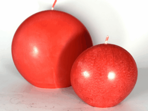 DUO bougies disques 10 et 14cm en cire d'olive rouge