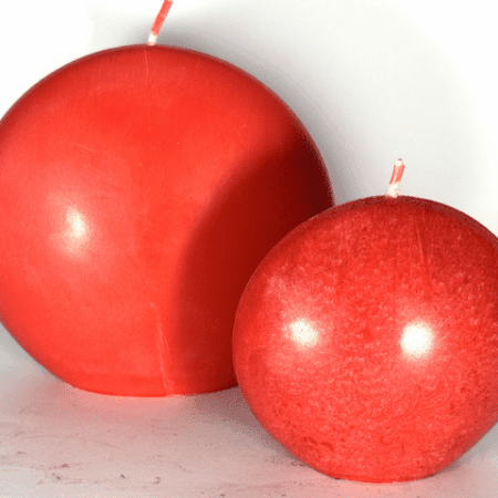 DUO bougies disques 10 et 14cm en cire d'olive rouge