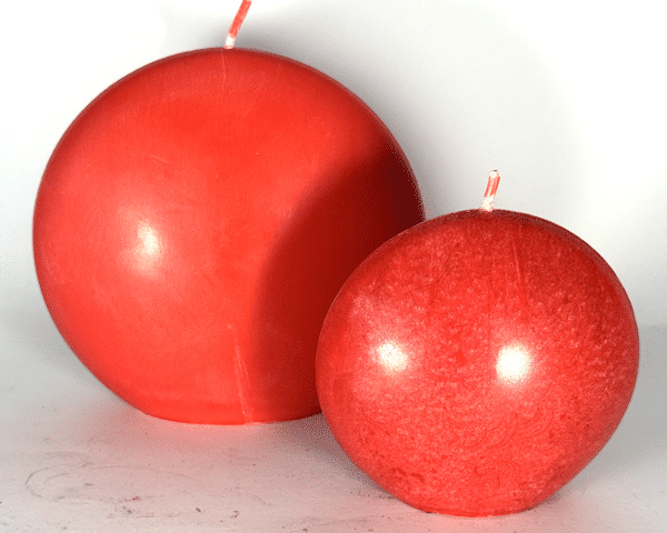 DUO bougies disques 10 et 14cm en cire d'olive rouge