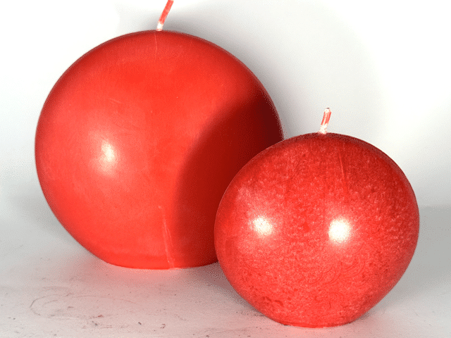 DUO bougies disques 10 et 14cm en cire d'olive rouge