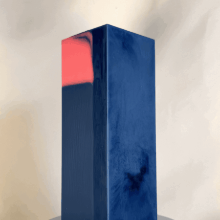 Bougie pilier 6x16cm bleu et rose – collection Bleu OFF – Filon rose