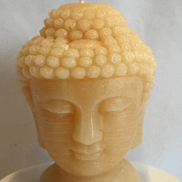 Bougie moulée visage bouddha masculin vert forêt – boo-j