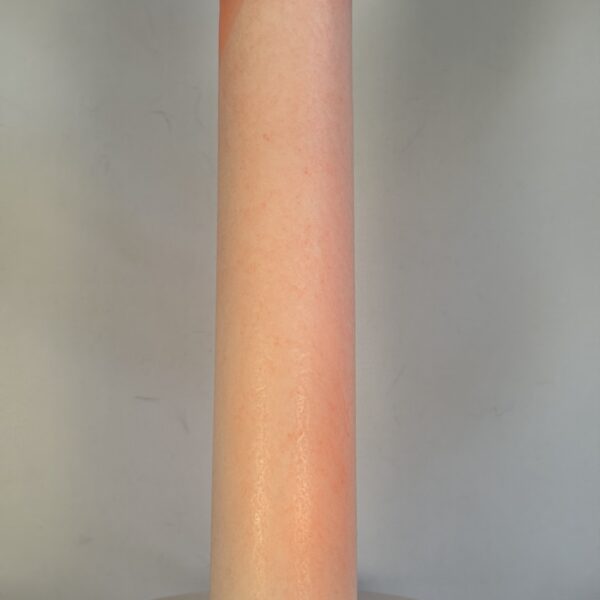 Bougie cylindrique moulée en cire d’olive, 4,7×22 cm, dégradé blanc et orange