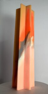 Bougie étoile 5,5×20 cm — ÉTÉ ORANGE bougie étoile 5,5×20 cm orange, gris et blanc — collection ÉTÉ ORANGE, cire végétale et minérale