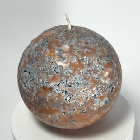 Bougie sphère 10 cm MERCURY — cire minérale texturée