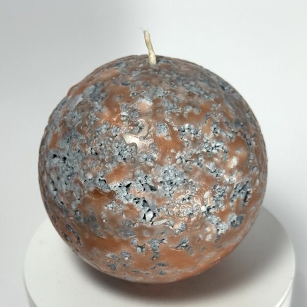 Bougie sphère 10 cm MERCURY — cire minérale texturée
