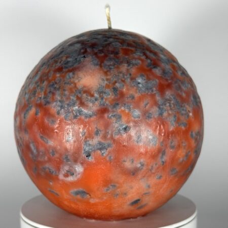 Bougie sphère 14 cm MERCURY — cire minérale texturée