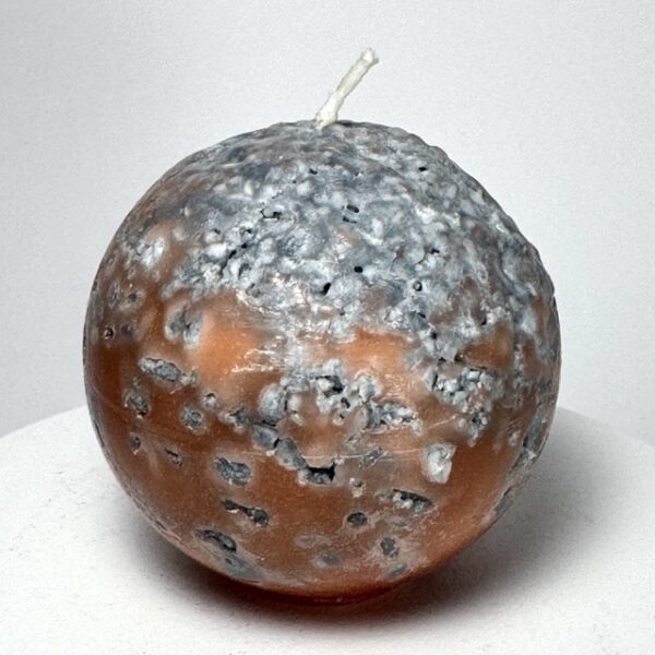 Bougie sphère 8 cm MERCURY — cire minérale texturée