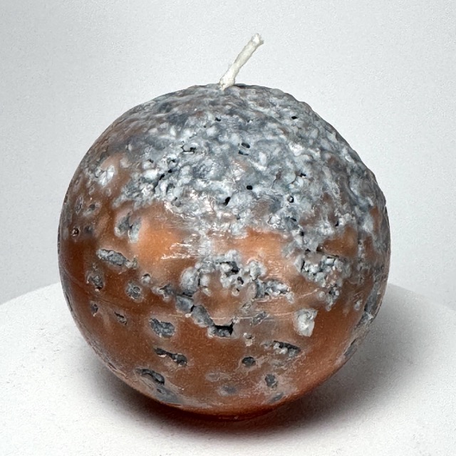 Bougie sphère 8 cm MERCURY — cire minérale texturée