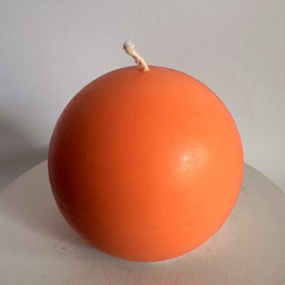 bougie sphérique orange 6,5 cm — collection ÉTÉ ORANGE, cire végétale et minérale