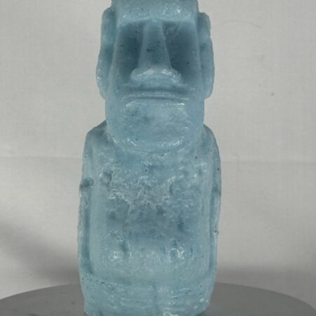 Bougie Moaï mini bleu ciel | boo-j Bougie Moaï mini en cire stéarine bleu ciel – création artisanale boo-j