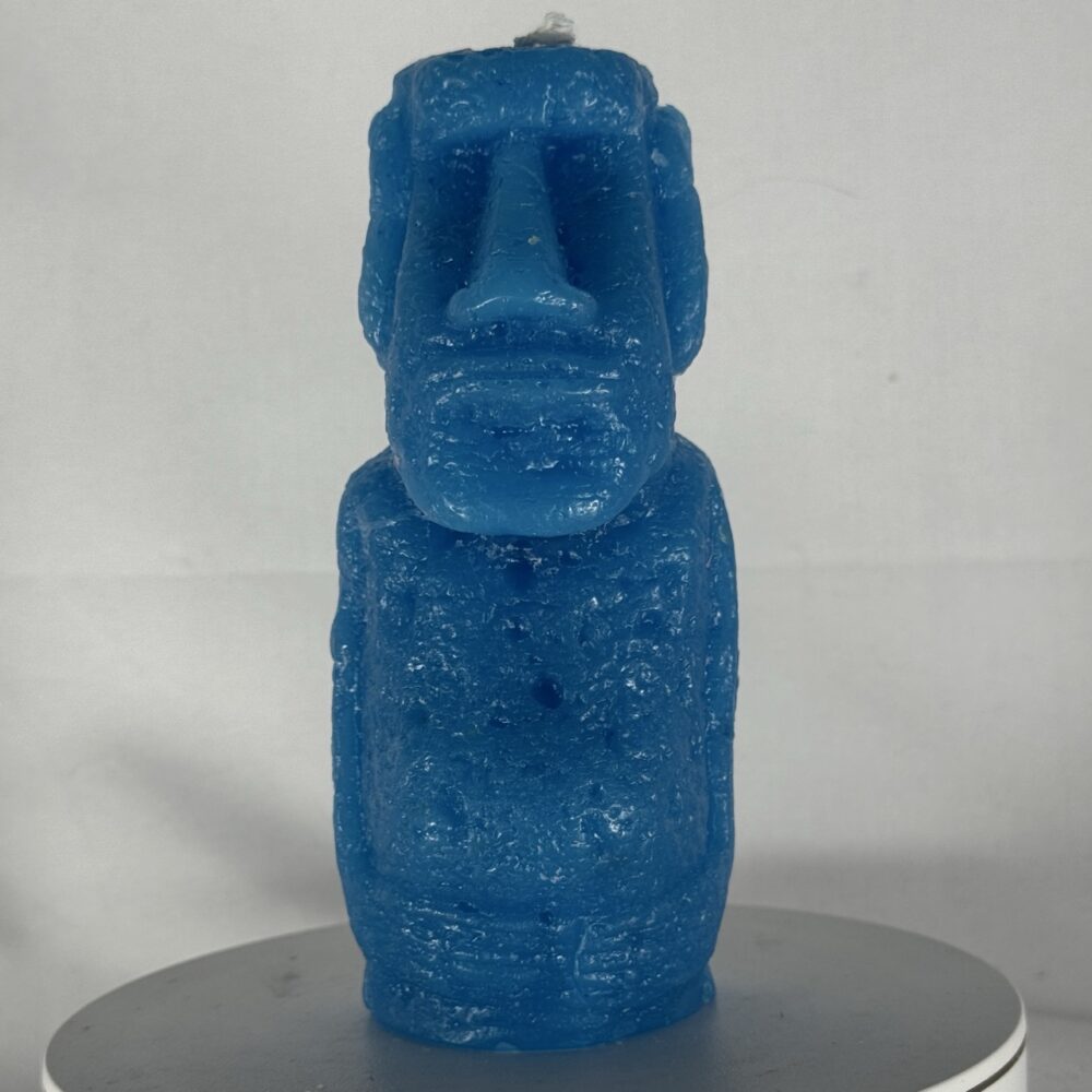 Bougie Moaï mini bleu électrique | boo-j Bougie Moaï mini en cire paraffine bleu électrique – moulée à la main en Suisse par boo-j