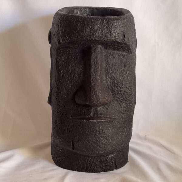 Photophore Moaï en cire recyclée — noir Grand photophore Moaï en cire recyclée noir — création artisanale sculpturale boo-j