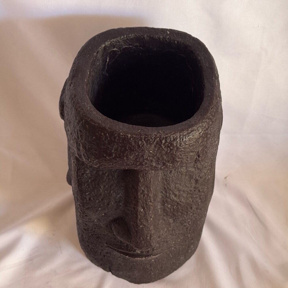 Photophore Moaï en cire recyclée — noir Grand photophore Moaï en cire recyclée noir — création artisanale sculpturale boo-j